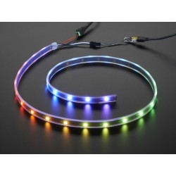NeoPixel - Fita de LEDs RGB - 30 LEDs (1m) fundo preto (starter pack)