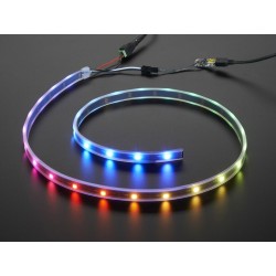 NeoPixel - Fita de LEDs RGB - 30 LEDs (1m) fundo preto (starter pack)