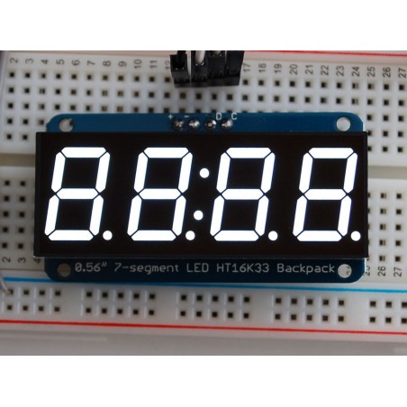 Adafruit 0.56" 4-Digit 7-Segment Display w/I2C Backpack - White	