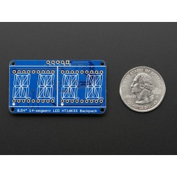 Quad Alphanumeric Display - Blue 0.54" Digits w/ I2C Backpack	