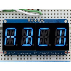 Display Alfanumérico Azul 4 caracteres 13,7mm - Interface i2c