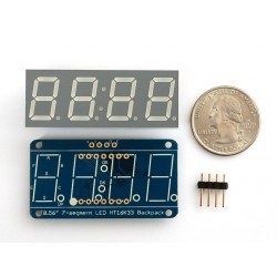 Display 7 segmentos 4 digitos Azul - 14,2mm altura - Interface i2c	