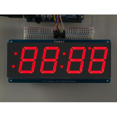 Display 7 segmentos 4 digitos Vermelho - 30mm altura - Interface i2c