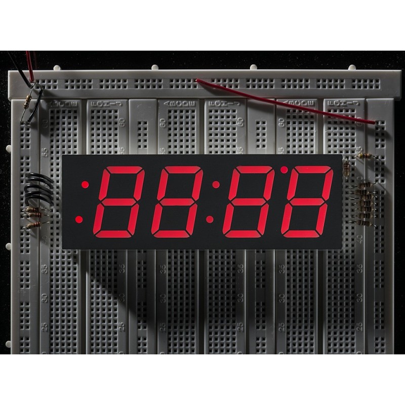 Red 7-segment clock display - 1.2" digit height	