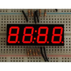 Red 7-segment clock display - 0.56" digit height