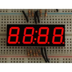 Red 7-segment clock display - 0.56" digit height	