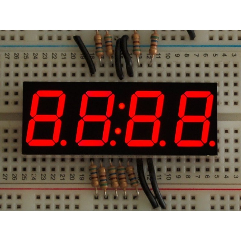 Red 7-segment clock display - 0.56" digit height	