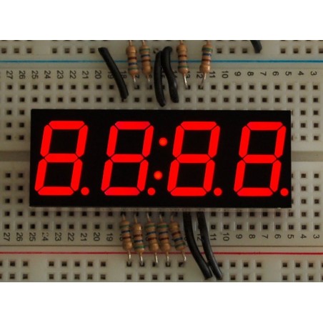 Red 7-segment clock display - 0.56" digit height	