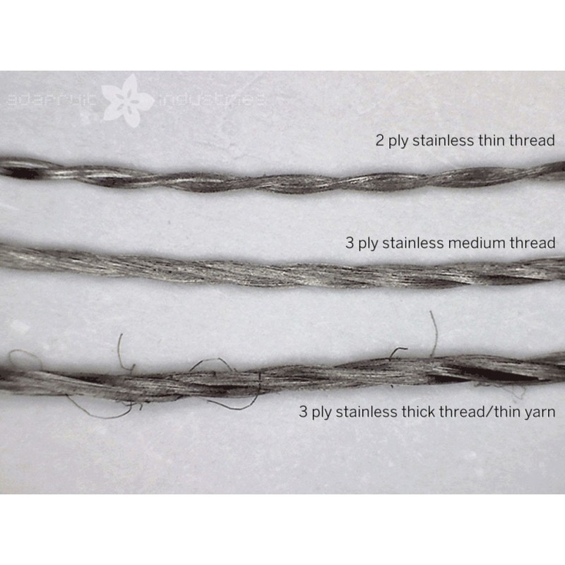 Stainless Medium Conductive Thread - 3 ply - 18 meter/60 ft