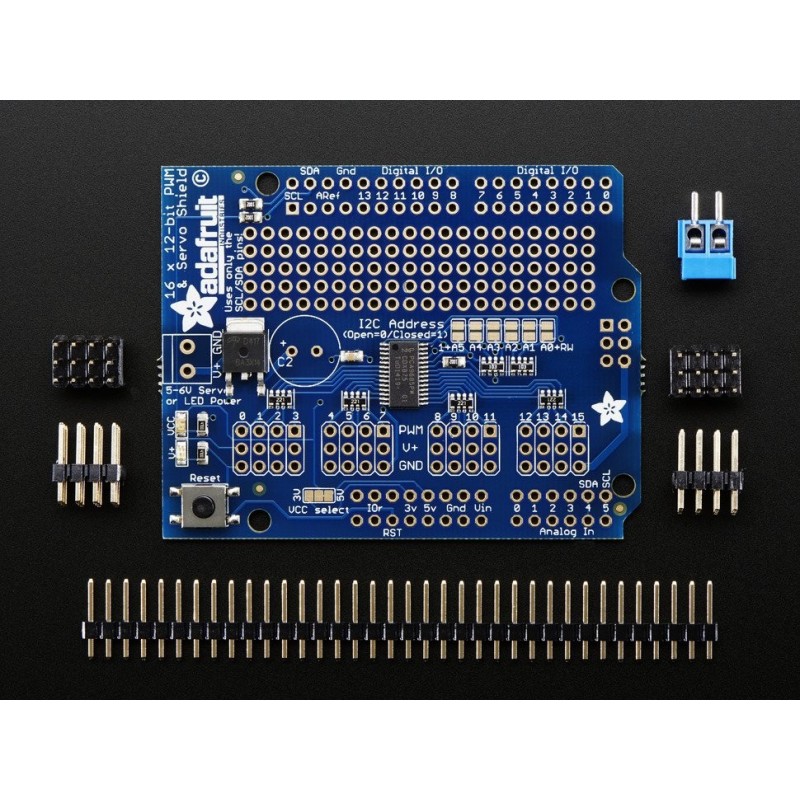 Shield 16 canais PWM 12bits para servos por i2c	