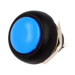 Switch push button 1position 1A/250VAC blue Body black 20m 937