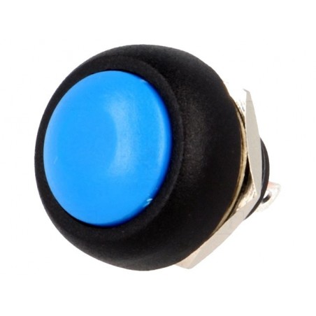 Switch push button 1position 1A/250VAC blue Body black 20m 937