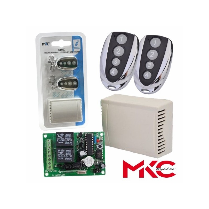 KIT EMISSOR RECEPTOR DE 2 CANAIS E 2 COMANDOS INTERIOR MKC