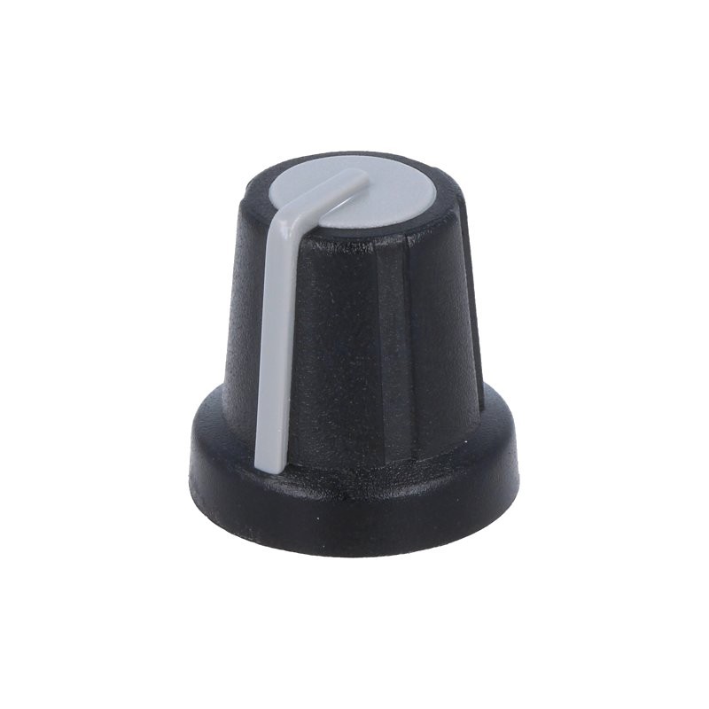 Knob, miniature, Shaft d:6mm, black