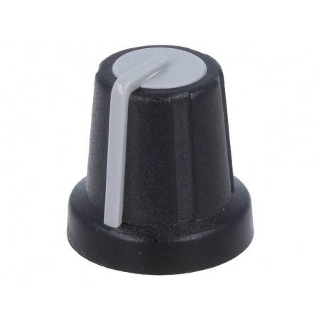 Knob, miniature, Shaft d:6mm, black