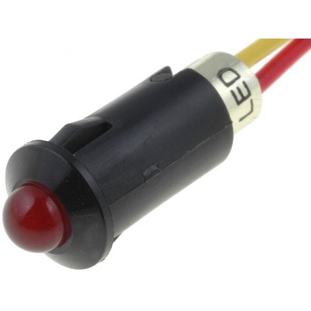 Indicator LED, prominent, 12VDC, red