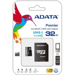 32GB microSDHC card Adata Class10 UHS-I with adapter