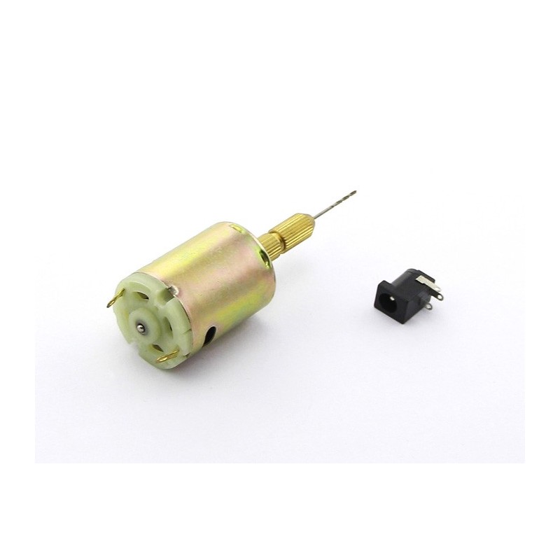 Motor 12VDC + broca 1mm p/ furação de PCB