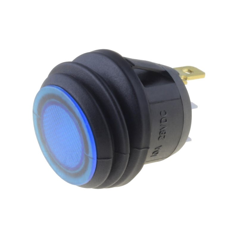 Botão de Pressão basculante com LED azul de 24V