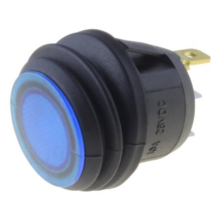 Botão de Pressão basculante com LED azul de 24V