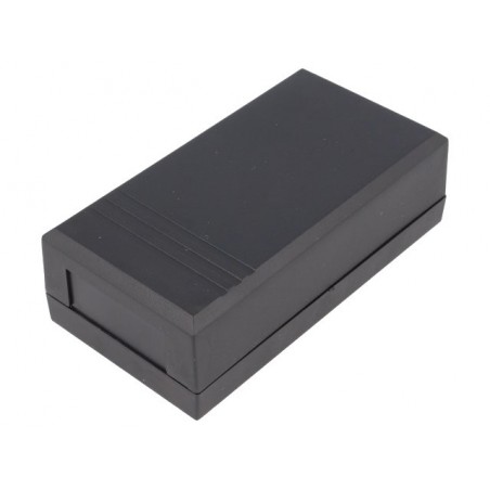 Caixa para electrónica - X:66mm Y:124.8mm Z:41mm - polystyrene preto Caixa para electrónica - X:66mm Y:124.8mm Z:41mm - polystyrene preto