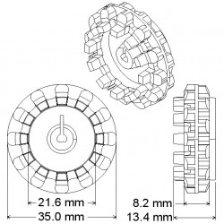 Par de Rodas POLOLU 42×19mm