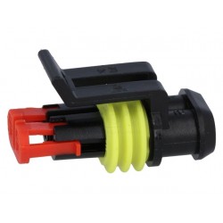 Connector: wire-wire, Superseal 1.5, plug, female, PIN:2, IP67