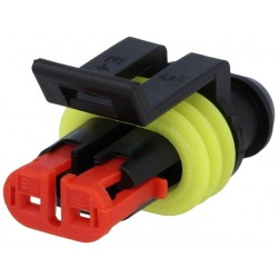 Connector: wire-wire, Superseal 1.5, plug, female, PIN:2, IP67