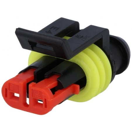 Connector: wire-wire, Superseal 1.5, plug, female, PIN:2, IP67