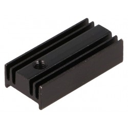 Dissipador em Aluminio p/ transistores TO220 25.4x12x6.5mm - Preto