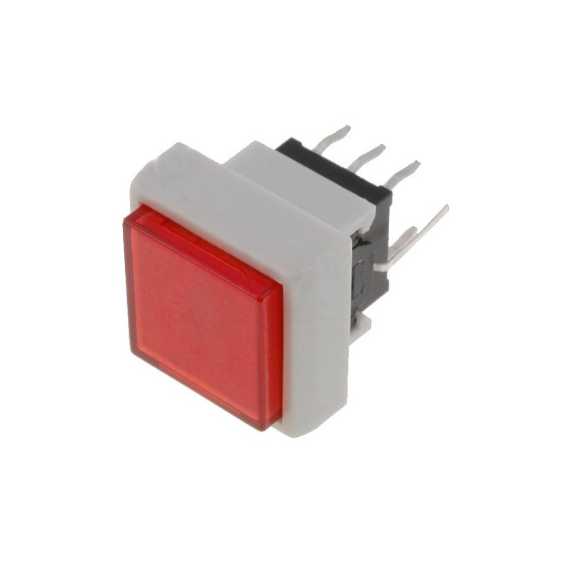 Microswitch 2-position DPDT 0.1A/30VDC THT LED red 1.5N red
