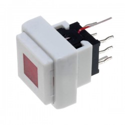 Microswitch 2-position DPDT 0.1A/30VDC THT LED red 1.5N