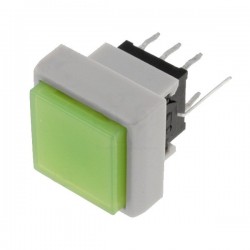 Microswitch 2-position DPDT 0.1A/30VDC THT LED green 1.5N