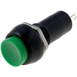Switch push-button 1-position SPST-NO 1A/250VAC green Ø12mm