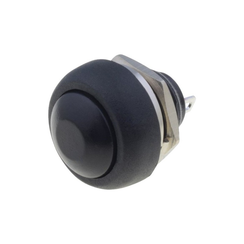 Switch push-button 1-position 1A/250VAC black Body black