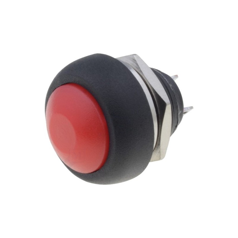 Switch push-button 1-position 1A/250VAC black Body black