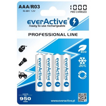 Pilhas Recarregaveis AAA 1000mAh pack de 4 Pilhas Recarregaveis AAA 1000mAh pack de 4