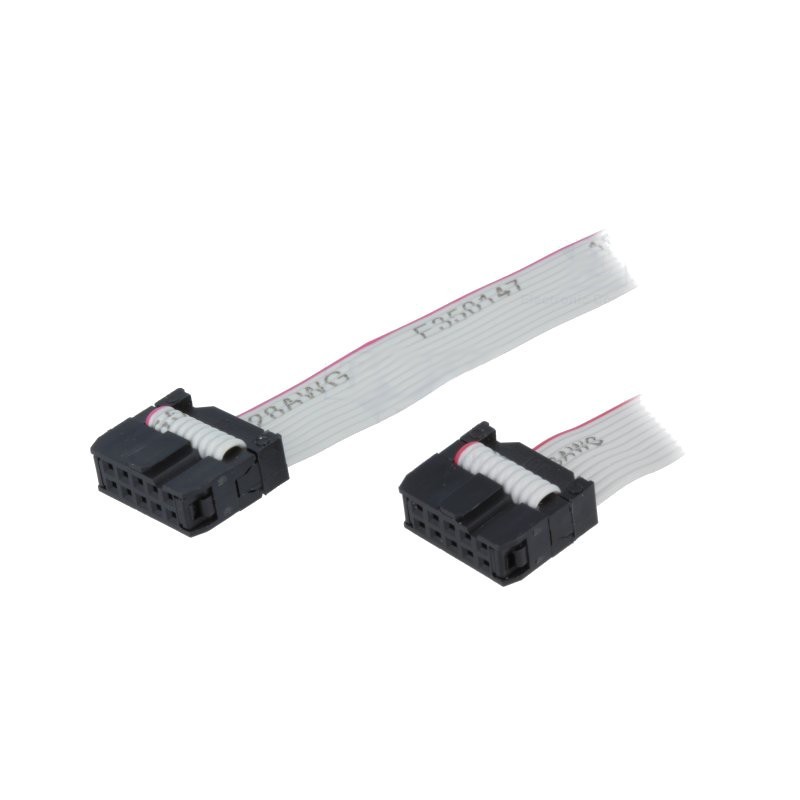 Ribbon cable with IDC connectors, 10x28AWG, Cable ph:1.27mm 