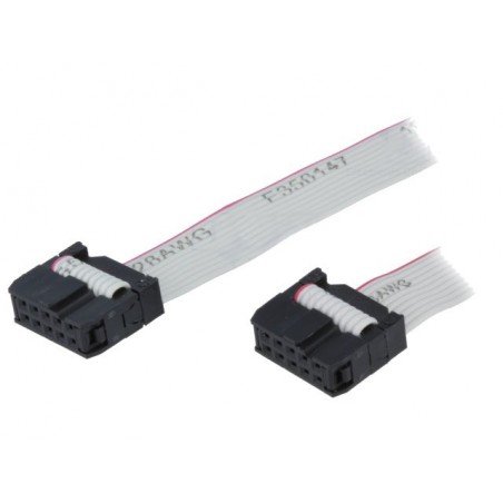 Ribbon cable with IDC connectors, 10x28AWG, Cable ph:1.27mm 