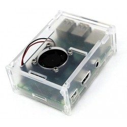Transparent Acrylic Case+Cooling Fan for Raspberry Pi 3/2/B