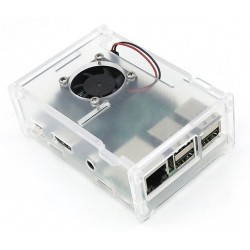 Transparent Acrylic Case+Cooling Fan for Raspberry Pi 3/2/B