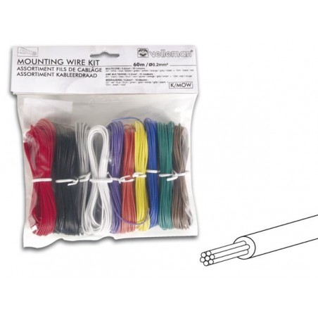 10 COLOR - STRANDED MOUNTING WIRE KIT 60m