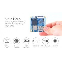 NanoPi Neo Air - 512MB RAM - 8GB EMMC, Wifi, Bluetooth QuadCore Allwinner H3 Quadcore A7 1,2ghz