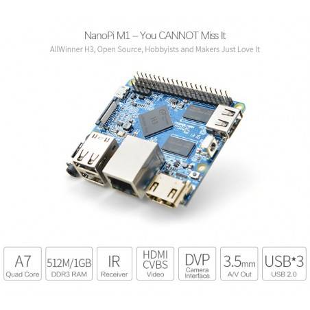 NanoPi M1 - 1GB RAM QuadCore Allwinner H3 3xUSB HDMI 1080p NanoPi M1 - 1GB RAM QuadCore Allwinner H3 3xUSB HDMI 1080p