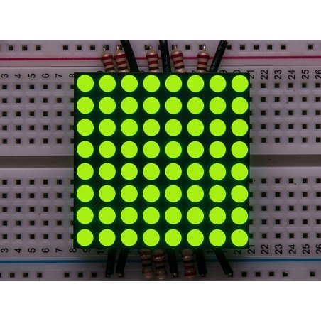 Small 1.2" 8x8 Ultra Bright Yellow-Green LED Matrix - KWM-30881CUGB