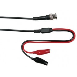 COAX CABLE 1m - BNC MALE + 2 CROCODILE CLIPS