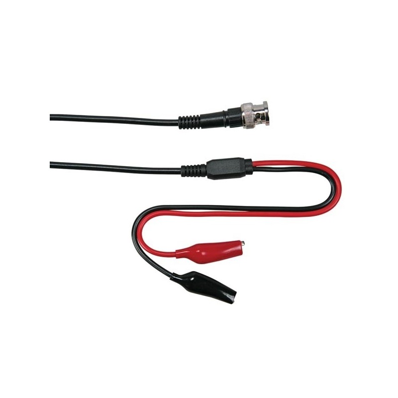 COAX CABLE 1m - BNC MALE + 2 CROCODILE CLIPS 