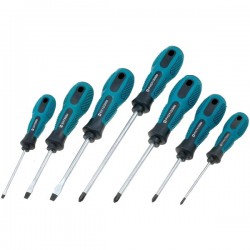 Set: screwdrivers Pcs:7 Phillips cross, slot, Package: ba