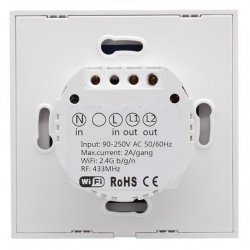 Sonoff T1 EU: Interruptor Duplo WIFI RF capacitivo para montagem em parede