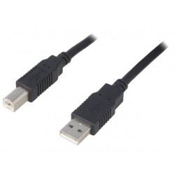 Cabo USB A-B preto 0.5m